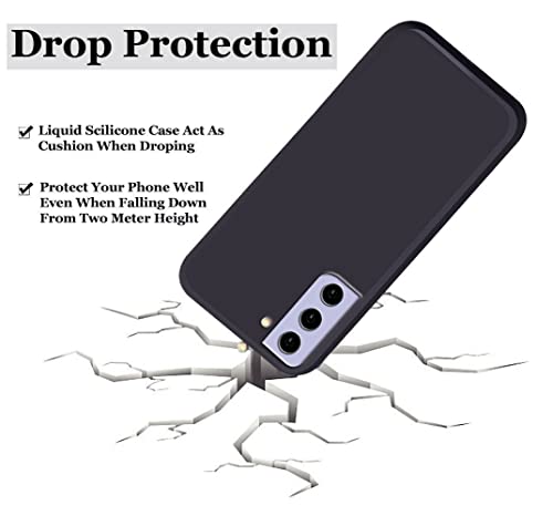 Image of A rtistque Liquid TPU Silicone Matte Shockproof Flexible with Camera Protection Soft Back Cover Case for Samsung S21 Plus - Black