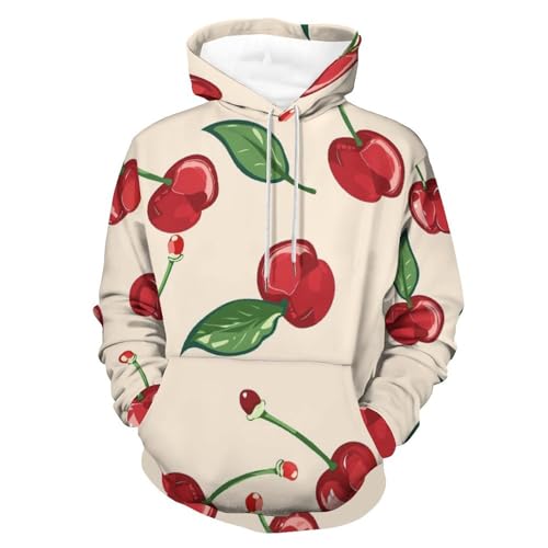 Sweatshirt pullover cerise à capuche parfait pour les sorties en ville