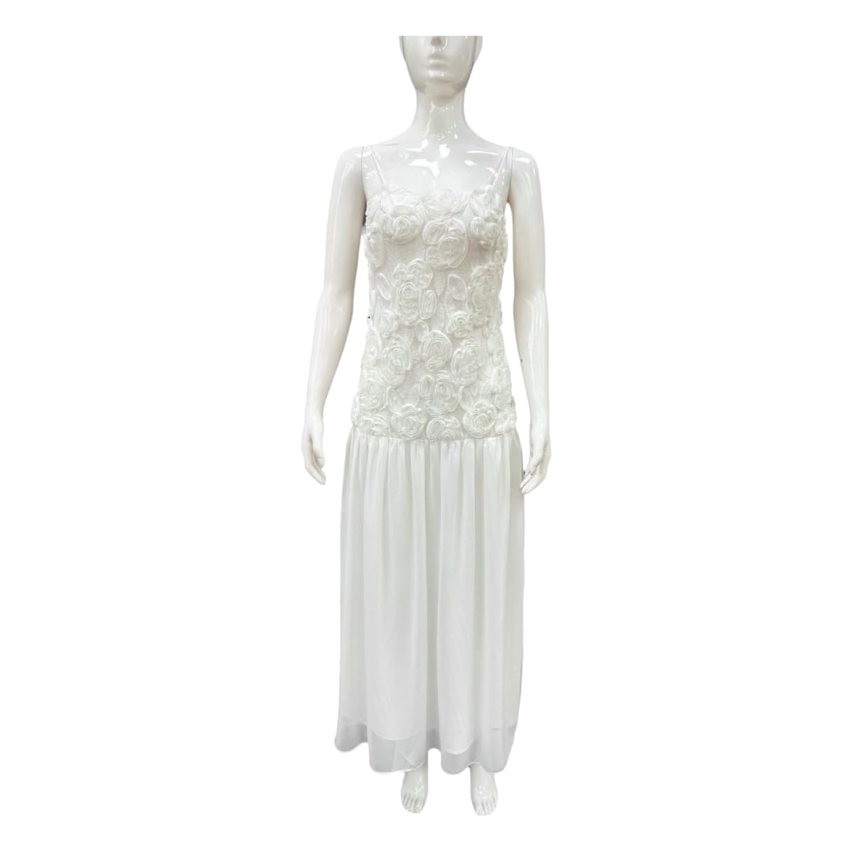 Abiti Abito Patchwork Floreale Senza Schienale delle Donne, Mini Maniche-Bianco-l