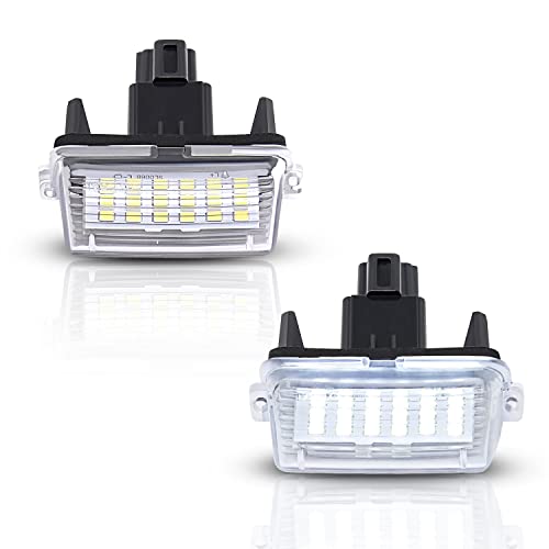 Asgohme LED License Plate Lights Bright White Tag Lamp Assembly Replacement Compatible with Toyota 2012-2017 Camry, 2014-2018 Highlander, 2013-2018 Avalon, 2012-up Yaris, Pack of 2