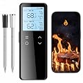 Komniar Smart Bluetooth Wireless Meat Thermometer Digital for Grilling and Smoking, 2 Probes Grill Thermometer for Outside Grill, Kitchen, BBQ, Grill, Oven, Smoker, Rotisserie, WiFi Unlimited Range