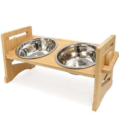 ペット フードボウル スタンド 食器 犬用 猫用 餌台 食器台 エサ入れ 小型犬 中型犬 5段階 高さ調節可能 ステンレスボウル