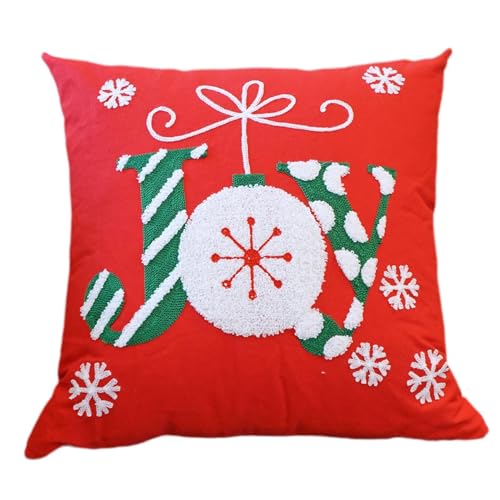 Housse de coussin Noël flocon de neige pour canapé et soirées TV en famille