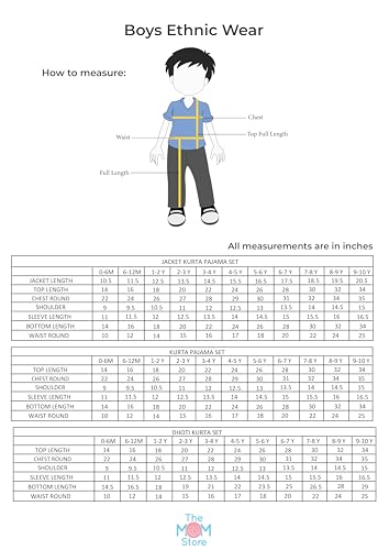 Image of The Mom Store Boys Printed Cotton Kurta Pajama Set With Jacket | Soft And Comfortable Ethnic Wear For Baby /Kids Boys | Full Sleeves Kurta Pyjama Set | Traditional Indian Outfit
