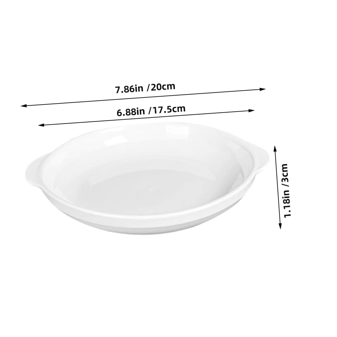 SOLUSTRE Ceramic Double Handle Plate for Baking Versatile Dish for Soups Steamed Eggs and Seafood Microwave and Oven Safe for Home and Hospitality Use