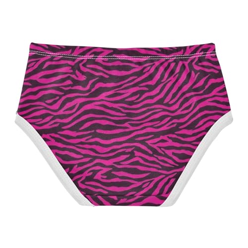 Durable Toddler Underwear Floral 2t Cotton Panties for Girl Vibrant Pink Black Zebra Stripes Briefs Kids Undies2