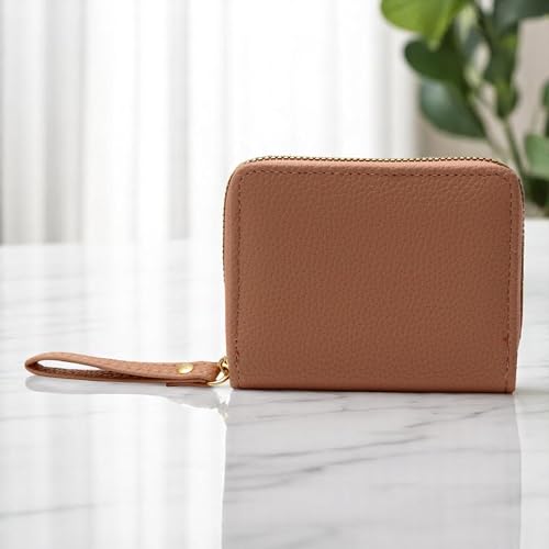 1Pcs Minimalist Wallet Minimalist Candy Colors Mini Purse PU Leather Brown 11x8.7cm