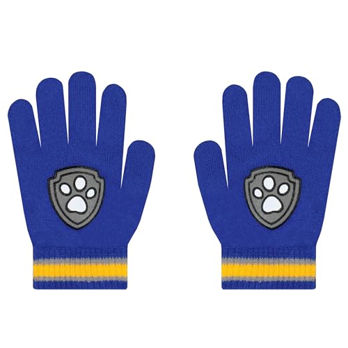 Image of Paw Patrol Hat And Gloves For Boys, Chase Kids Winter Hat Set, Chase Boys' Hats & Caps, Blue, One Size