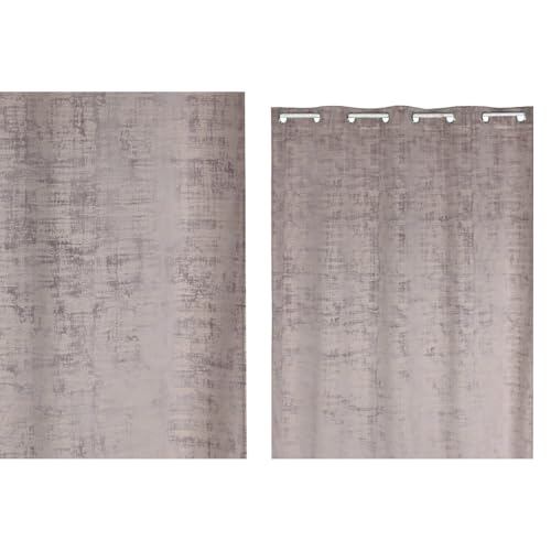 Rideau rose pâle 140x280 en polyester à 8 œillets - 2