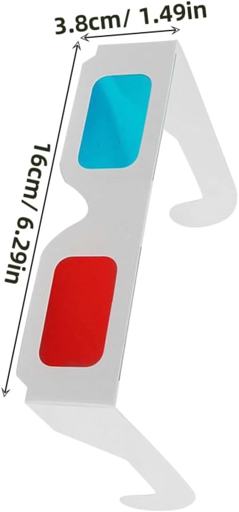 70pcs Red Blue Anaglyph 3D Glasses Paper Eyeglasses for Movies and Tv Projector Use White Cardboard Frame