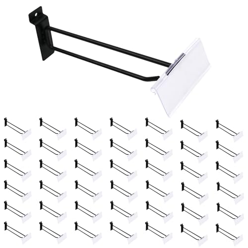 CNQLIS 25 Pack 8 Inch Slatwall Hooks with Label Holder, Slatwall Panel Display Accessories for Garage, Shop, Retail Display
