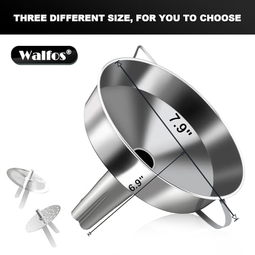 image for Walfos Extra Large Stainless Steel Funnel with Venting Slot, Kitchen F