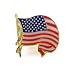 United States Waving Flag Gold Furl Lapel Hat Pin PPM400R