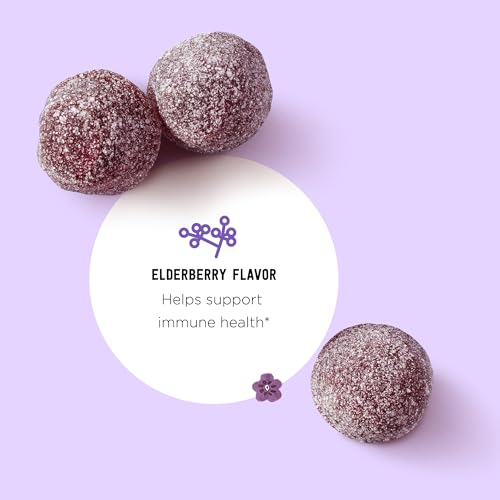 Amazon Basics Vegetarian Kids Black Elderberry Gummies 300 mg with Vitamins C, D, E and Zinc, Immune System Support, 60 Count (1 to 2 Month Supply) (Previously Mama Bear) - image 3