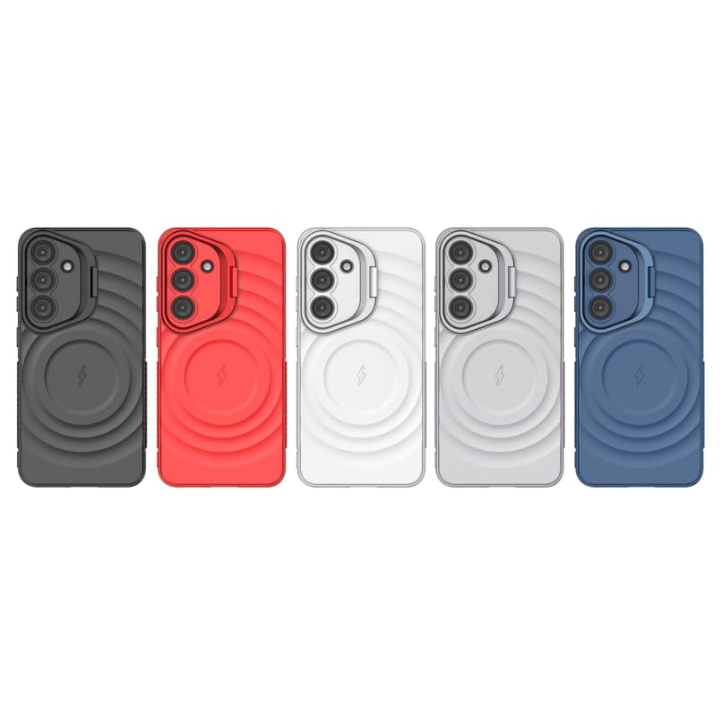 Image of LuxuryKase Shockproof Case for Samsung Galaxy S25 Plus | Ripple Pattern | Camera Protection | Inner Velvet Fabric Lining | Protective Cover with Enhanced Grip & Wireless Charging Support - Black