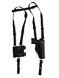 Barsony New Black Leather Vertical Shoulder Holster w/Dbl Mag Pouch for Beretta 92 96 98 FS FSG...