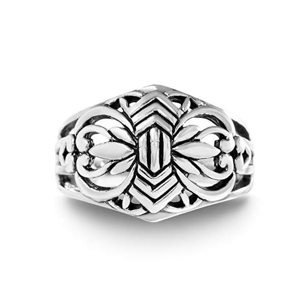 WILLOWBIRD Oxidized Sterling Silver Celtic Filigree Ring for Women (Size 8)