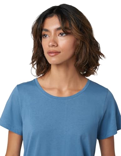 Image of HUE Women's Sleep and Lounge Pajama Separates, Late Summer & Fall Collection, Coronet Blue - Scoop Neck Short Sleeve Tee, 2X