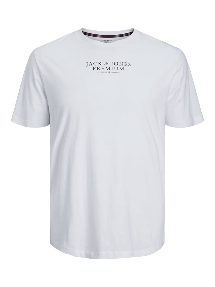 JACK & JONES Male T-Shirt Crew Neck, White, XXL