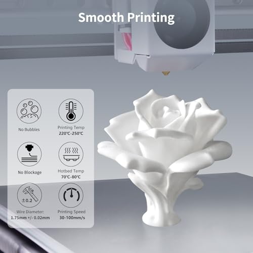 Miniatura 4 de IEMAI PETG Filamento 1.75mm Blanco Nieve 1KG, PETG Filamento para Impresora 3D, Compatible con Impresoras 3D Bambu Lab, Precisión Dimensional +/- 0.02mm