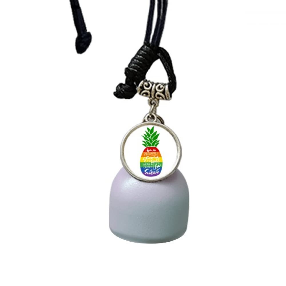 Remolque de piña LGBT arco iris con campana para colgar en bolso