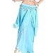 ZLTdream Women's Belly Dance Chiffon Skirt With Coins Light Blue