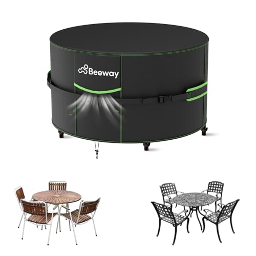 BEEWAY Garden Furniture Cover With Air Vent Waterproof Patio Rattan Sofa Table Chair Set Cover - 420D Oxford Fabric Windproof - 128x73cm