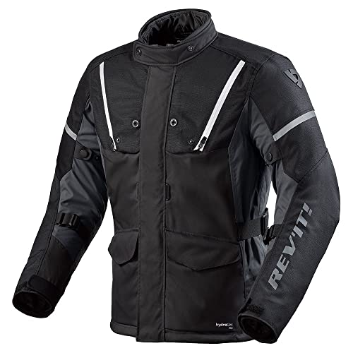Veste textile de moto REV'IT! Horizon 3 H2O noir blanc taille M