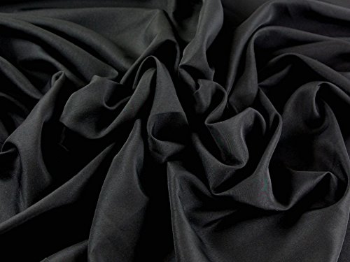 Tacto suave poliéster crepé vestido de tela negro – por metro