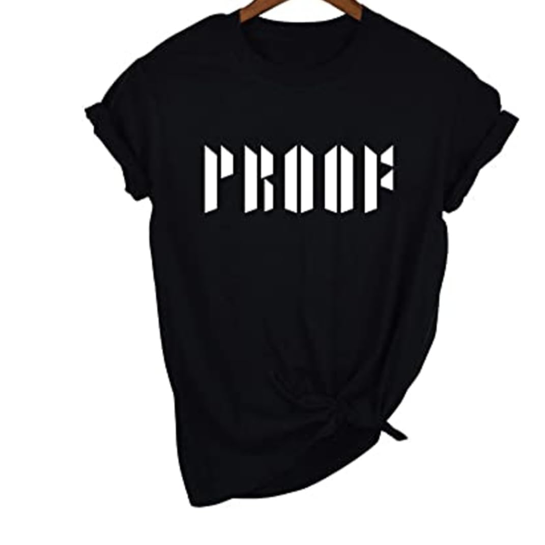GenericBTS Proof Tshirts for Women Sleeve Proof Letter Printed Cute Black T-Shirt K Pop Merchandise XS, S, M, L, XL, XXL.
