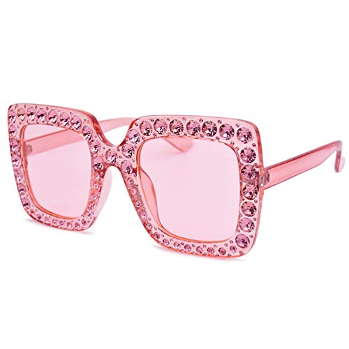Elton Square Diamond Rhinestone Sunglasses Novelty Oversized Celebrity Shades4