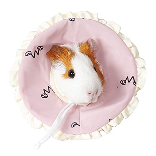 Image of Hamster Cone Recovery Collar After Injury Anti-Lick Anti-bite Pet Protection Collar for Small Animal Elizabethan Collar for Rabbit Guinea Pigs Rats Ferret Squrrel (L, Pink)
