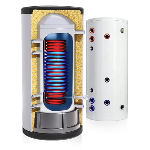 MULTIFUNZIONALITÀ - Ideale in combinazione con tutte le fonti di calore, ad es: ✔ Pompa di calore ✔ Caldaia a gas ✔ Caldaia a pellet ✔ Caminetti con camicia d'acqua ✔ Collettori solari ✔ Possibilità di installare una resistenza elettrica ✔ Il bollitore può essere abbinato a qualsiasi fonte di calore.