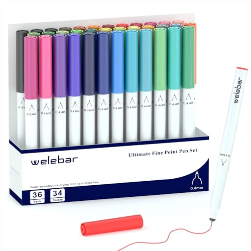 Image of 0.4 Tip Pen Set Compatible with Cricut Maker 3 /Maker 4 /Maker /Explore 3 /4 /5 /Air 2 /Air, Ultimate Fine Point Pen Set of 36 Pack Fine Point Pens for Writing, Drawing, DIY Crafts