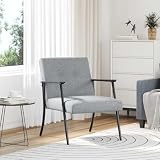 YuuSsea Poltrona moderna in tessuto grigio chiaro con telaio in legno e acciaio, design ergonomico, comoda seduta imbottita, ideale per soggiorno, camera da letto, ufficio, salotto, poltrona relax