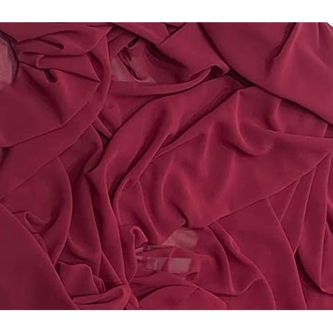 Burgundy Plain Chiffon Fabric for Crafting Cover
