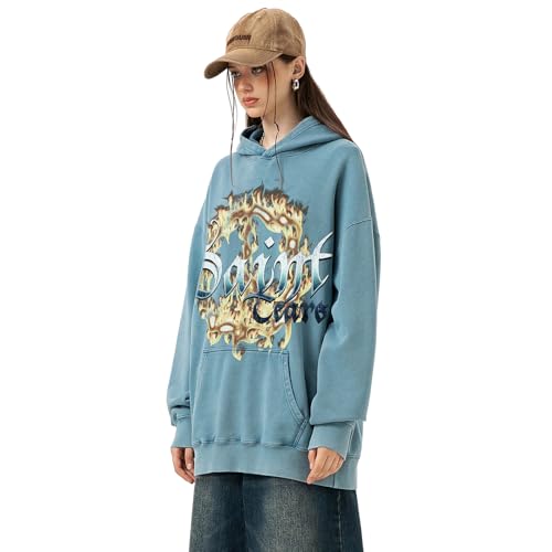 Saint Tears Mens Acid Wash Hoodie Oversized Hoodies Pullover Graphic Print Casual Hoodie Vintage Sweatshirt Streetwear Unisex4