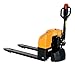 Vestil EPT-S-2748-33 Semi-Electric Pallet Truck, 3300 lbs Capacity, 65-3/4" Length x 28" Width x 49-1/4" Height, Yellow
