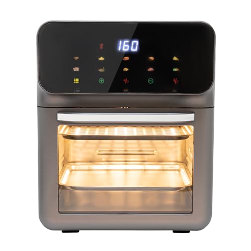 Mini four électrique 13 l, 1350 W, avec écran tactile LCD et minuterie, four multifonction, 2 niveaux d'insertion