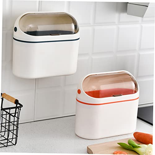 Caneca de basura rectangular para pared en plástico azul oscuro miniatura 4