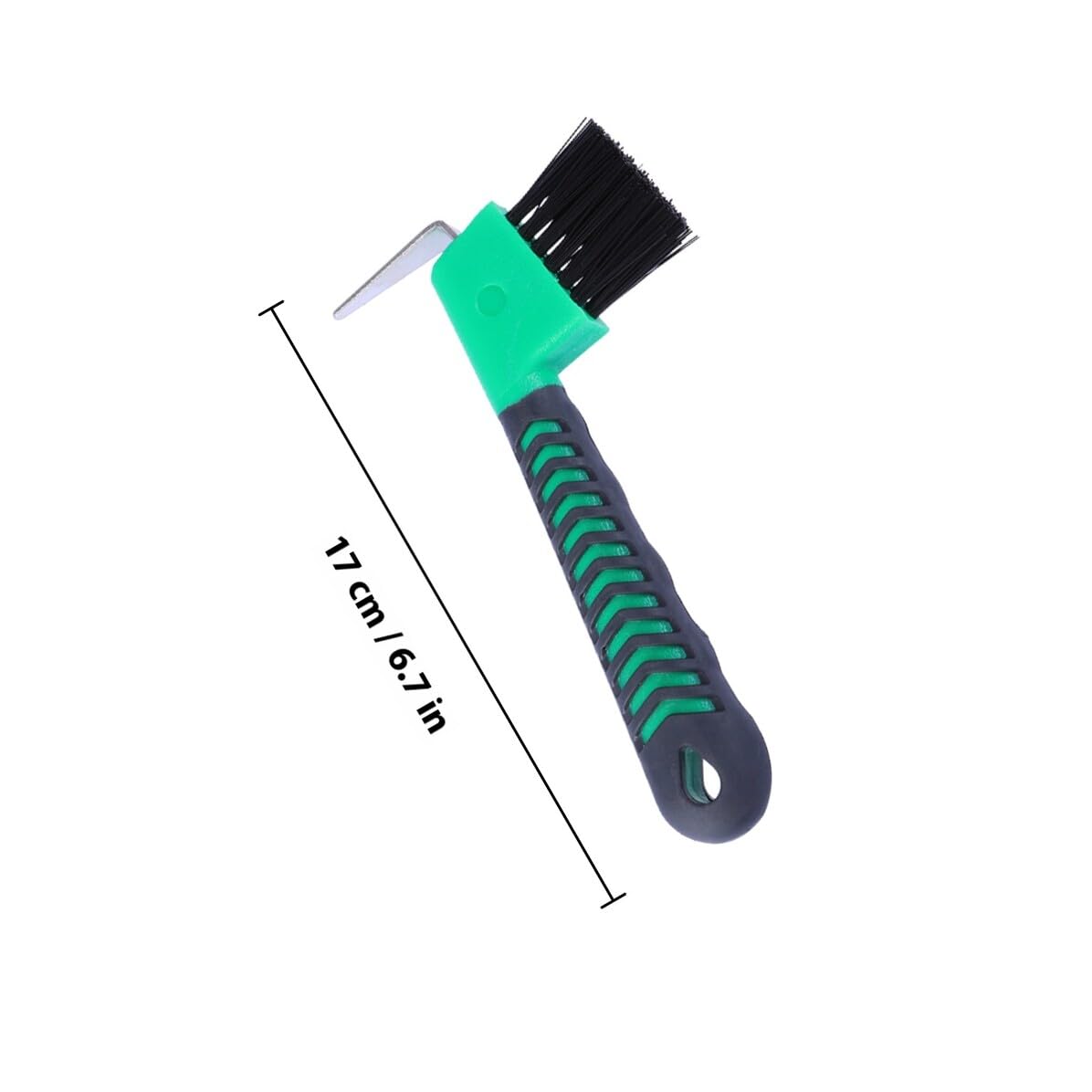 Ergonomic Rubber Grip Horse Hoof Pick with Built Brush Heavy Duty Rust-resistant Hoof Cleaning Tool for Efficient Dirt Removal and Daily Grooming Random Color - image 2