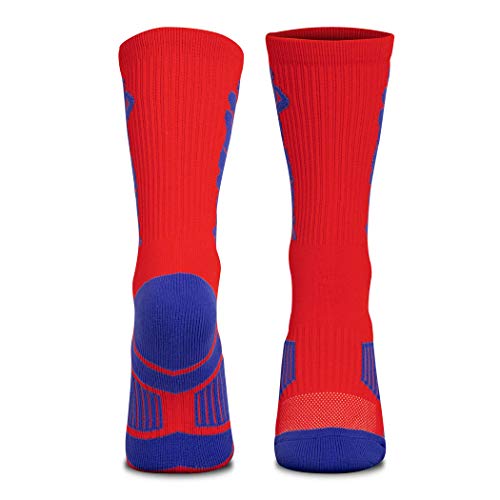Image of ChalkTalkSPORTS Basketball Socks - Cushioned Mid-Calf Crew - Youth & Adult | Moisture-Wicking Performance Blend, Athletic Basketball Gear, Stay-Up Technology, Arch Support, Breathable, Boys and Men