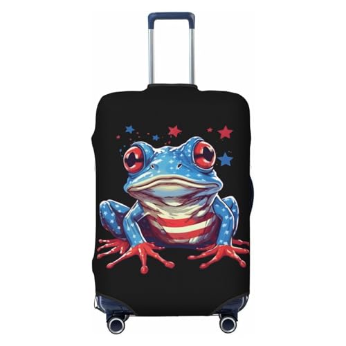 Red Stripes Froge Travel Luggage Cover Suitcase Protector Bag,Double-Sided Printed Fits 18-32 Inch Luggage,Baggage Covers For Kid And Adult,Small