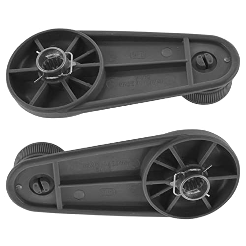 Image of TRQ Window Crank Handle Set Light Gray Compatible with 1998-2001 Chevrolet Metro 1989-1997 Geo 1989-1994 Suzuki Swift