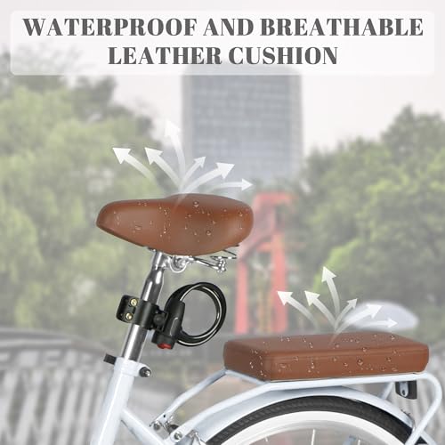 Bggfnz 26 Inch Foldable Beach Cruiser Bike Womens Bicycle, 7 Speed Bikes For Women, Commuter Bicycle For Adult With Basket, Dual V-Brake Complete Cruiser Bikes thumb #5
