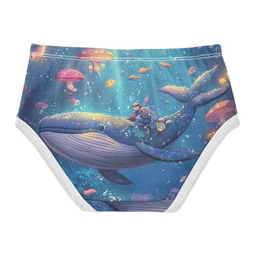 Cartoon Girls Underwear Toddlers 2t Cotton Little Girl Panties Fantasy Underwater World Whale Briefs Undies Kids2