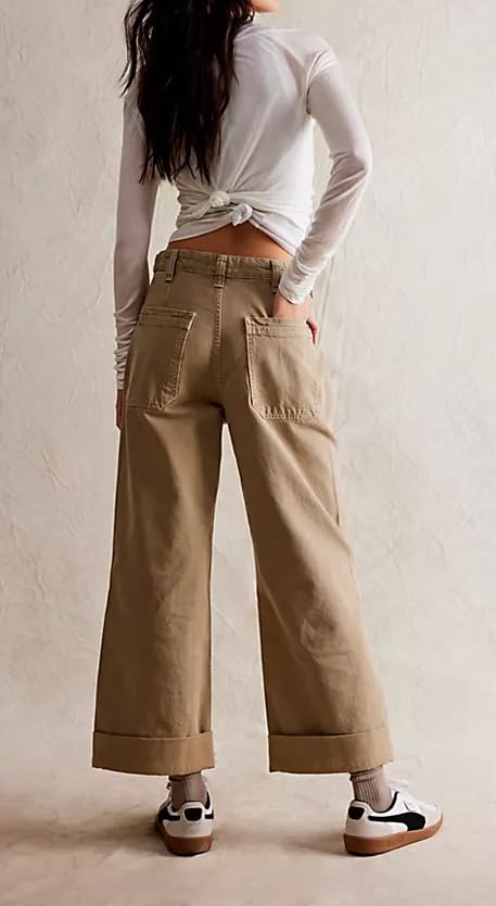 Vintage Baggy Barrel Jeans Mid Rise Wide Leg Boyfriend Horseshoe Jeans for Women Loose Fit Y2k Cuffed Cropped Pants4