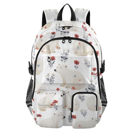 Mochila para portátil de 17.5 pulgadas blanca tipo bolsa casual para adultos y jóvenes
