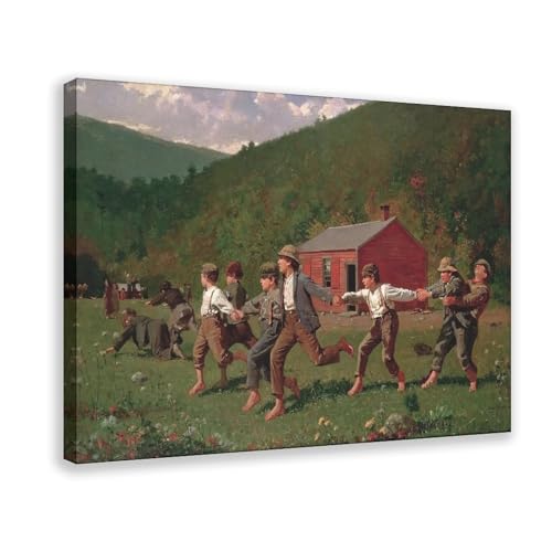 Impression sur toile Snap The Whip Winslow Homer cadre à suspendre bureau 30x45
