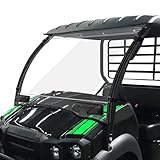 StarknightMT Vented Mule SX SE XC Windshield Scratch Proof Compatible With 2017+ Kawasaki Mule SX SE XC Heavy Duty Clear Front Full Mule Windshield